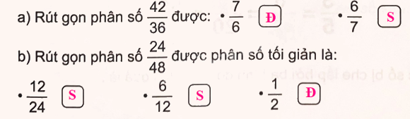 Giải bài 56: Rút gọn phân số (tiết 1) trang 64 vở bài tập Toán 4 - Kết nối tri thức với cuộc sống 4