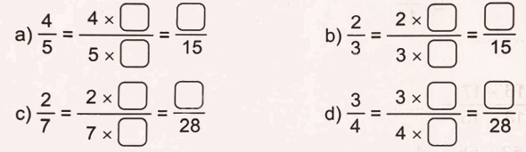 Giải bài 57: Quy đồng mẫu số các phân số (tiết 1) trang 66 vở bài tập Toán 4 - Kết nối tri thức với cuộc sống 1
