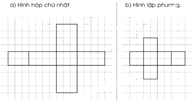 Giải bài 59. Hình khai triển của hình hộp chữ nhật, Hình lập phương, hình trụ trang 30, 31, 32 vở bài tập Toán 5 - Cánh diều 7