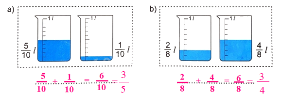 Giải bài 60: Phép cộng phân số (tiết 1) trang 75 vở bài tập Toán 4 - Kết nối tri thức với cuộc sống 2