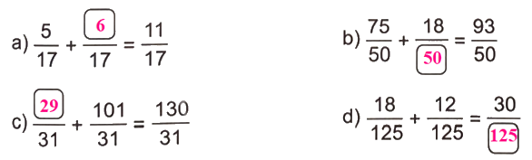 Giải bài 60: Phép cộng phân số (tiết 1) trang 75 vở bài tập Toán 4 - Kết nối tri thức với cuộc sống 4