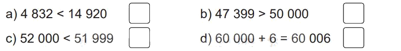 Giải bài 60: So sánh các số trong phạm vi 100 000 (tiết 1) trang 59 vở bài tập Toán 3 - Kết nối tri thức với cuộc sống 0 1