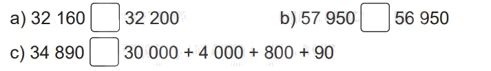 Giải bài 60: So sánh các số trong phạm vi 100 000 (tiết 1) trang 59 vở bài tập Toán 3 - Kết nối tri thức với cuộc sống 1 1
