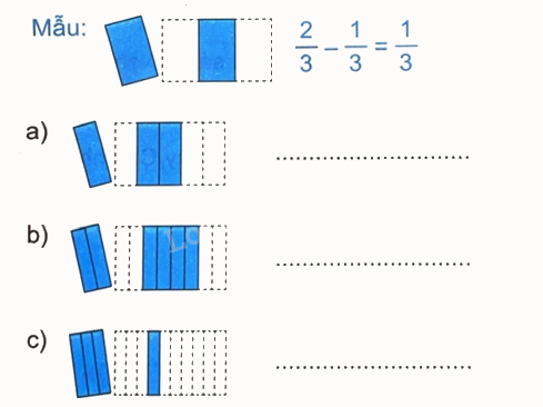 Giải bài 61: Phép trừ phân số (tiết 1) trang 80 vở bài tập Toán 4 - Kết nối tri thức với cuộc sống 1