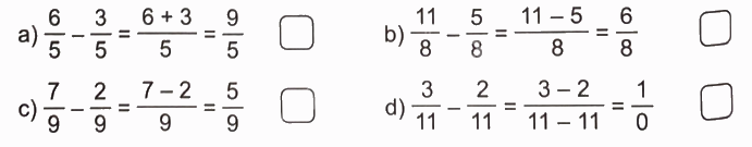 Giải bài 61: Phép trừ phân số (tiết 1) trang 80 vở bài tập Toán 4 - Kết nối tri thức với cuộc sống 2