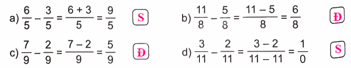 Giải bài 61: Phép trừ phân số (tiết 1) trang 80 vở bài tập Toán 4 - Kết nối tri thức với cuộc sống 3