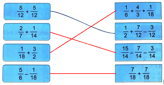 Giải bài 61: Phép trừ phân số (tiết 3) trang 82 vở bài tập Toán 4 - Kết nối tri thức với cuộc sống 3 2
