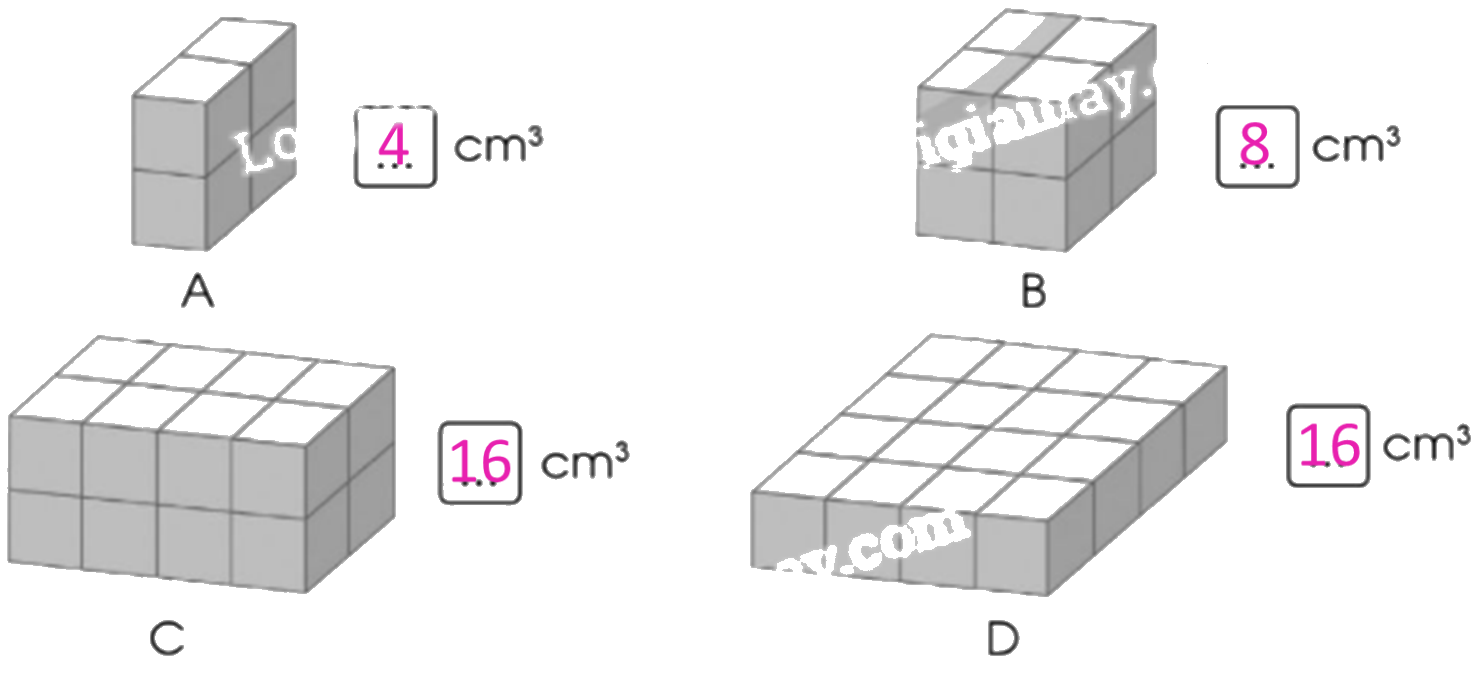 Giải bài 63. Xăng-ti-mét khối. Đề-xi-mét khối trang 40, 41, 42 vở bài tập Toán 5 - Cánh diều 2