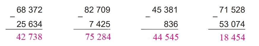 Giải bài 64: Phép trừ trong phạm vi 100 000 (tiết 1) trang 70 vở bài tập Toán 3 - Kết nối tri thức với cuộc sống 2