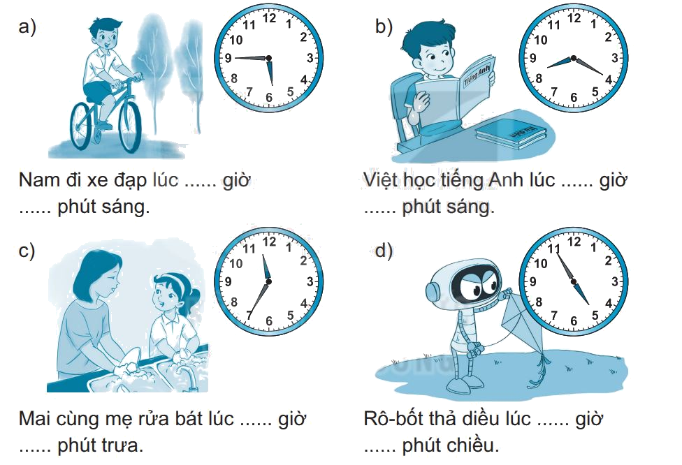 Giải bài 66: Xem đồng hồ. Tháng - năm (tiết 1) trang 75 vở bài tập Toán 3 - Kết nối tri thức với cuộc sống 1