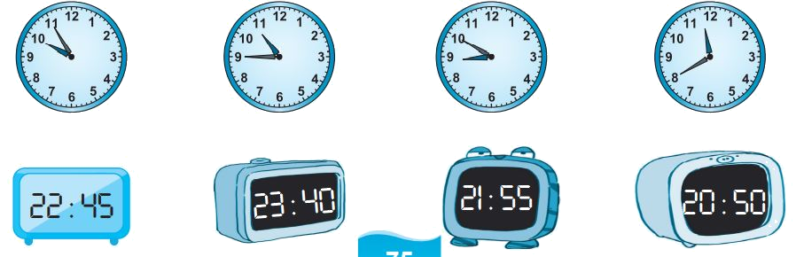 Giải bài 66: Xem đồng hồ. Tháng - năm (tiết 1) trang 75 vở bài tập Toán 3 - Kết nối tri thức với cuộc sống 1 1