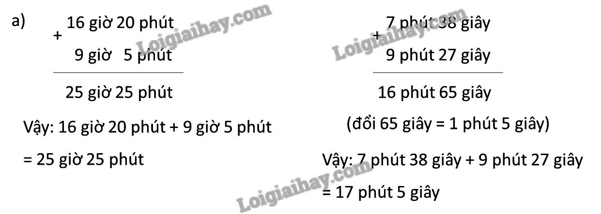 Giải bài 69: Cộng số đo thời gian. Trừ số đo thời gian trang 56, 57 vở bài tập Toán 5 - Cánh diều 0 1