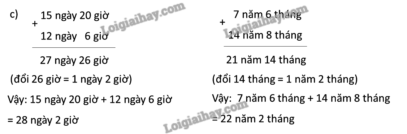 Giải bài 69: Cộng số đo thời gian. Trừ số đo thời gian trang 56, 57 vở bài tập Toán 5 - Cánh diều 3