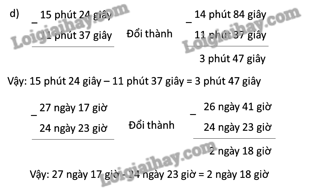 Giải bài 69: Cộng số đo thời gian. Trừ số đo thời gian trang 56, 57 vở bài tập Toán 5 - Cánh diều 4