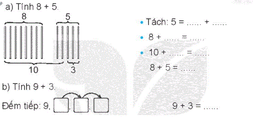 Giải bài 7: Phép cộng (qua 10) trong phạm vi 20 (tiết 1) trang 29 vở bài tập toán 2 - Kết nối tri thức với cuộc sống 0 1