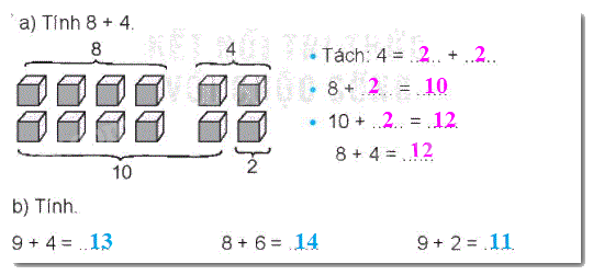Giải bài 7: Phép cộng (qua 10) trong phạm vi 20 (tiết 1) trang 29 vở bài tập toán 2 - Kết nối tri thức với cuộc sống 4