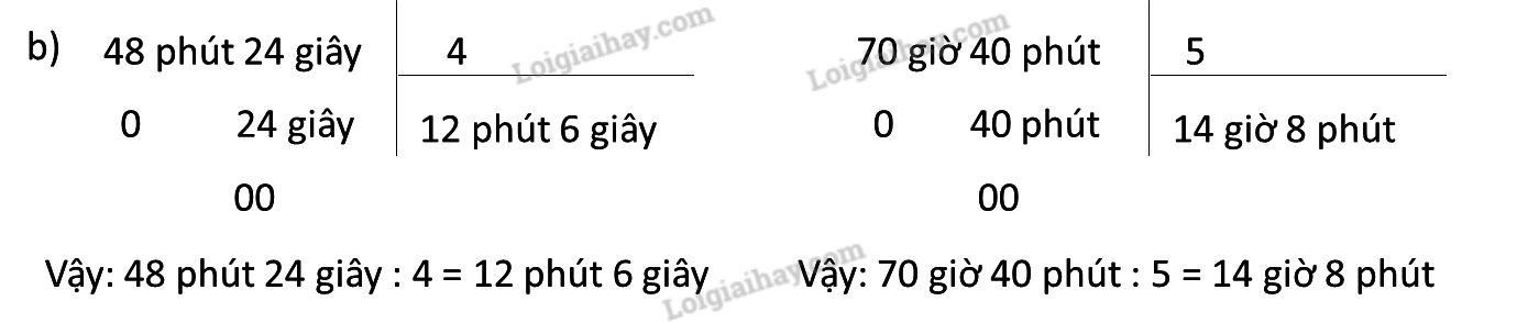 Giải bài 70: Nhân số đo thời gian với một số. Chia số đo thời gian cho một số trang 58, 59 vở bài tập Toán 5 - Cánh diều 2