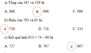 Giải bài 70: Ôn tập phép cộng, phép trừ trong phạm vi 1000 (tiết 3) VBT toán 2 - Kết nối tri thức với cuộc sống 0 1