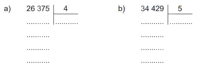 Giải bài 71: Chia số có năm chữ số cho số có một chữ số (tiết 2) trang 5, 6 vở bài tập Toán 3 - Kết nối tri thức với cuộc sống 1