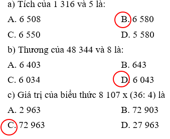 Giải bài 78: Ôn tập phép nhân, phép chia trong phạm vi 100 000 (tiết 2) trang 115 vở bài tập Toán 3 - Kết nối tri thức với cuộc sống 0 1