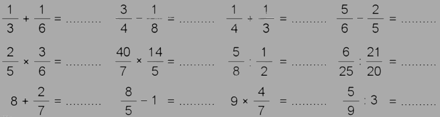 Giải bài 83: Ôn tập về phân số và các phép tính với phân số trang 97, 98, 99 vở bài tập Toán 5 - Cánh diều 10