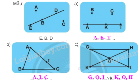 Giải bài: Ba điểm thẳng hàng (trang 55) Vở bài tập toán 2 - Chân trời sáng tạo 0 2