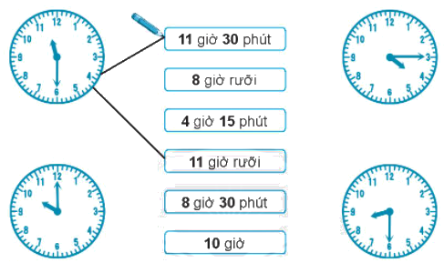Giải bài: Giờ , phút, xem đồng hồ VBT toán 2 - Chân trời sáng tạo 1