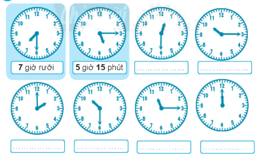 Giải bài: Giờ , phút, xem đồng hồ VBT toán 2 - Chân trời sáng tạo 1 1