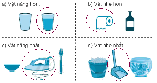 Giải bài. Nặng hơn, nhẹ hơn VBT Toán 2 - Chân trời sáng tạo 2