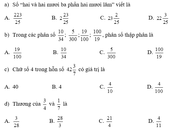 Giải phần A. Tái hiện, củng cố trang 10 Bài tập phát triển năng lực Toán 5 0 1