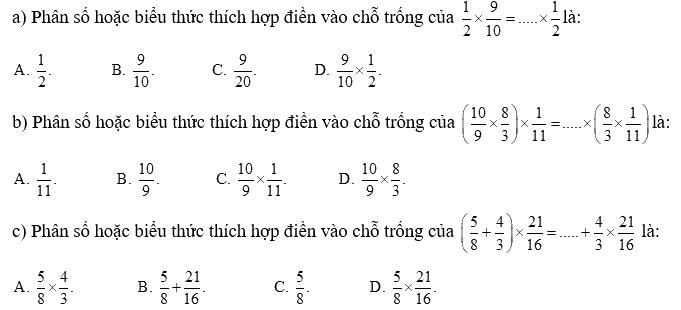 Giải phần A. Tái hiện, củng cố trang 20 Bài tập phát triển năng lực Toán 4 tập 2 1