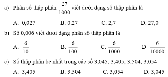 Giải phần A. Tái hiện, củng cố trang 32 Bài tập phát triển năng lực Toán 5 0 1