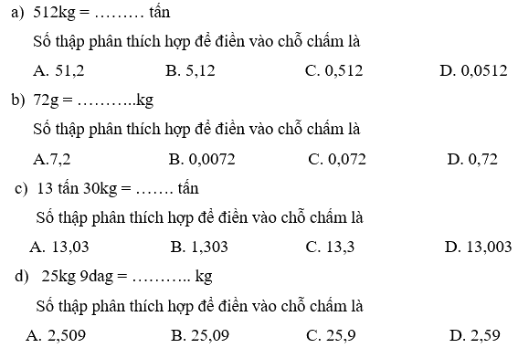 Giải phần A. Tái hiện, củng cố trang 35 Bài tập phát triển năng lực Toán 5 6