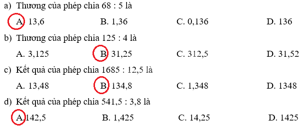 Giải phần A. Tái hiện, củng cố trang 59 Bài tập phát triển năng lực Toán 5 2