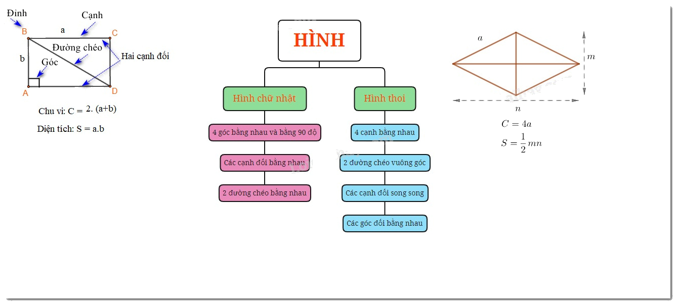Lý thuyết Hình chữ nhật. Hình thoi Toán 6 Cánh diều 8