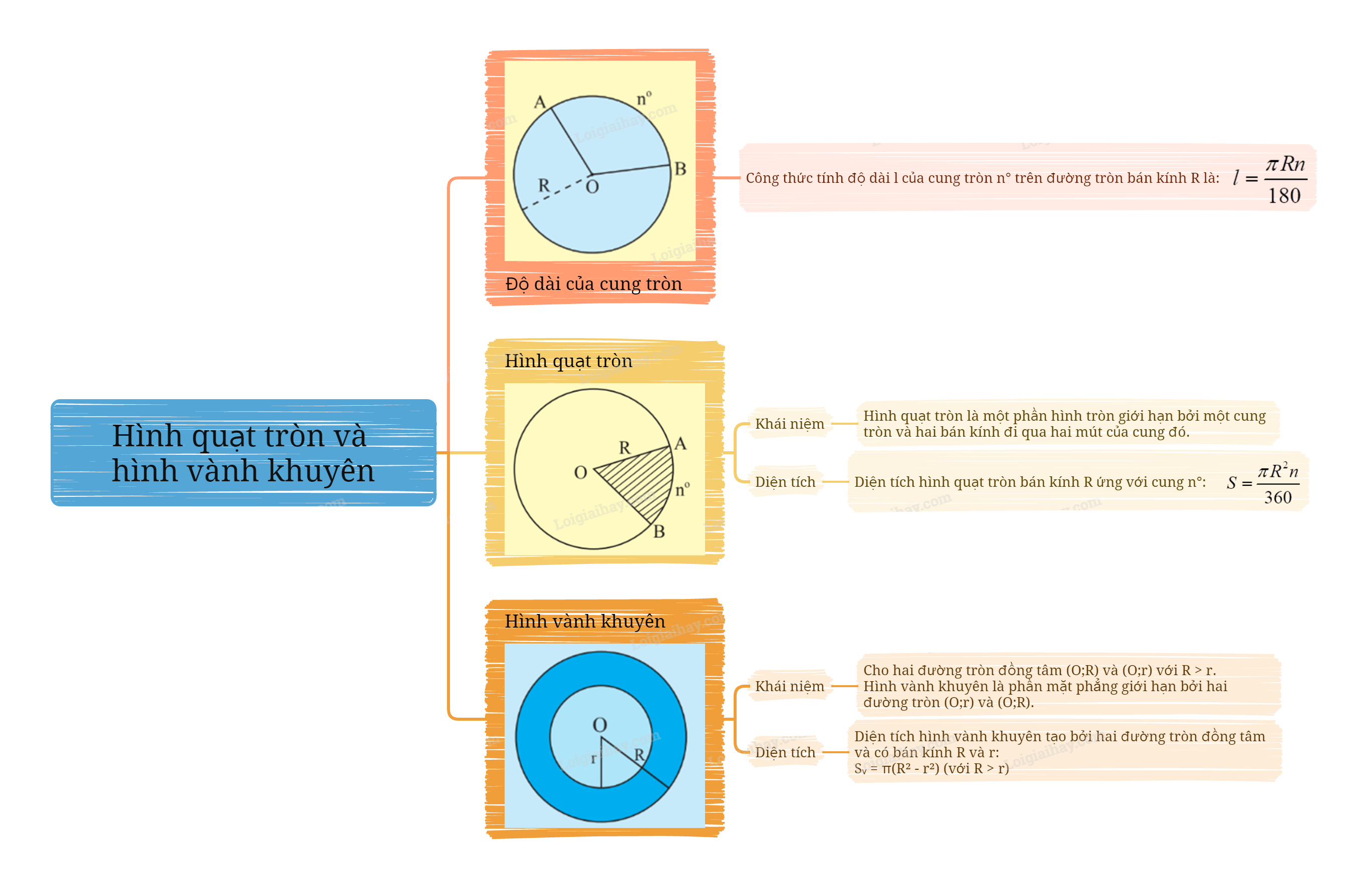 Lý thuyết Hình quạt tròn và hình vành khuyên Toán 9 Chân trời sáng tạo 5