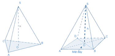 Lý thuyết Thể tích của hình chóp tam giác đều - hình chóp tứ giác đều SGK Toán 8 - Cùng khám phá 1