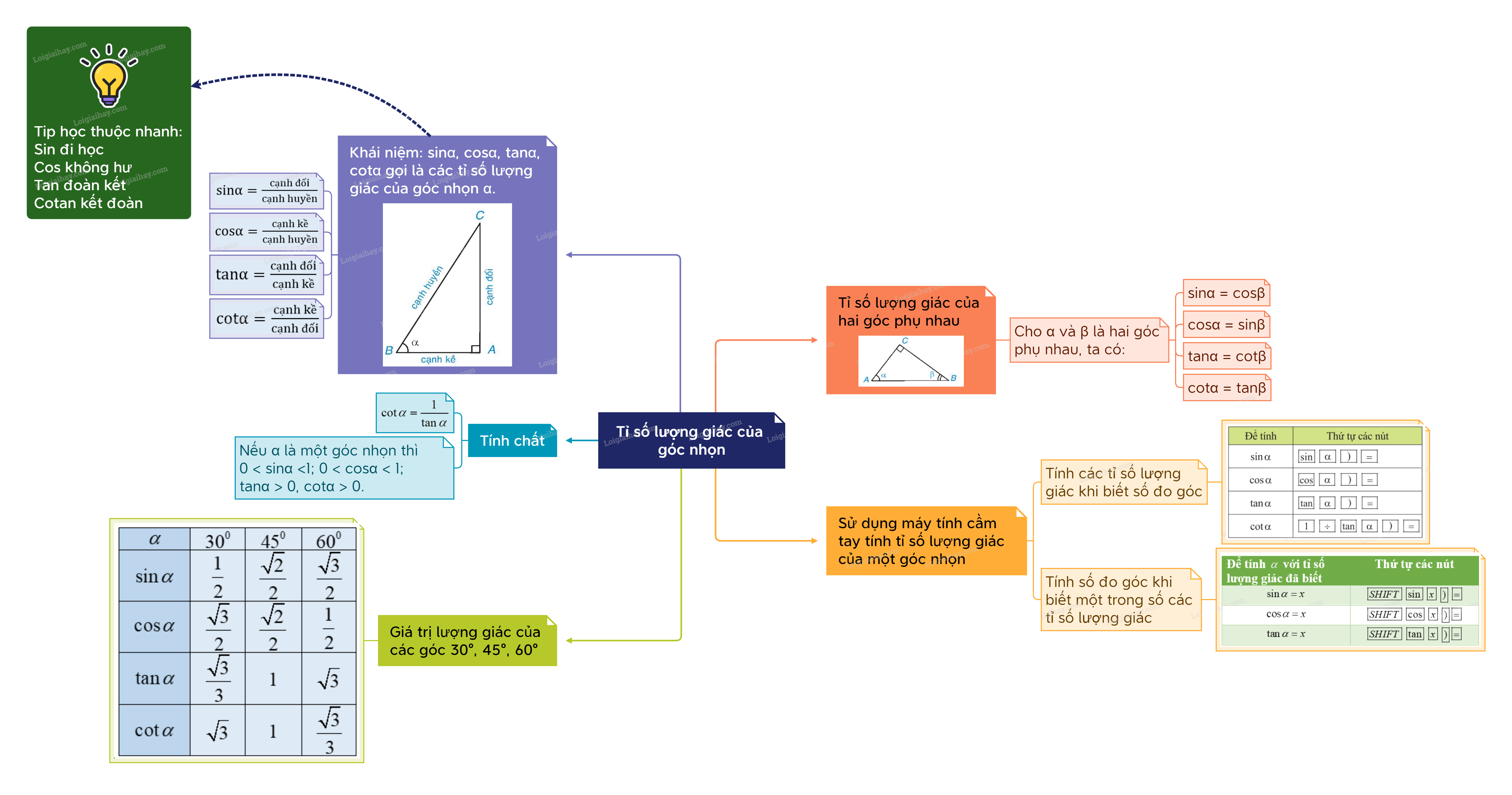 Lý thuyết Tỉ số lượng giác của góc nhọn Toán 9 Kết nối tri thức 7
