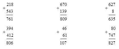 Phép cộng (có nhớ) trong phạm vi 1000 0 1
