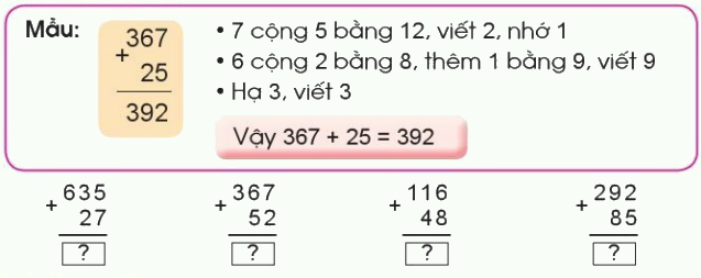 Phép cộng (có nhớ) trong phạm vi 1000 2 1