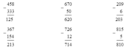 Phép trừ không nhớ trong phạm vi 1000 1