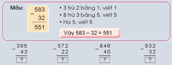 Phép trừ (không nhớ) trong phạm vi 1000 (trang 60) 4