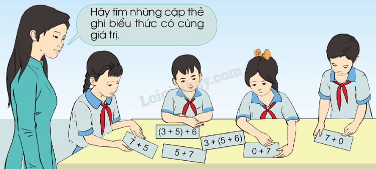 Tính chất giao hoán, tính chất kết hợp của phép cộng - Toán 4 1