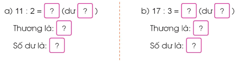 Toám lớp 3 trang 74 - Phép chia hết, phép chia có dư - SGK Cánh diều 1