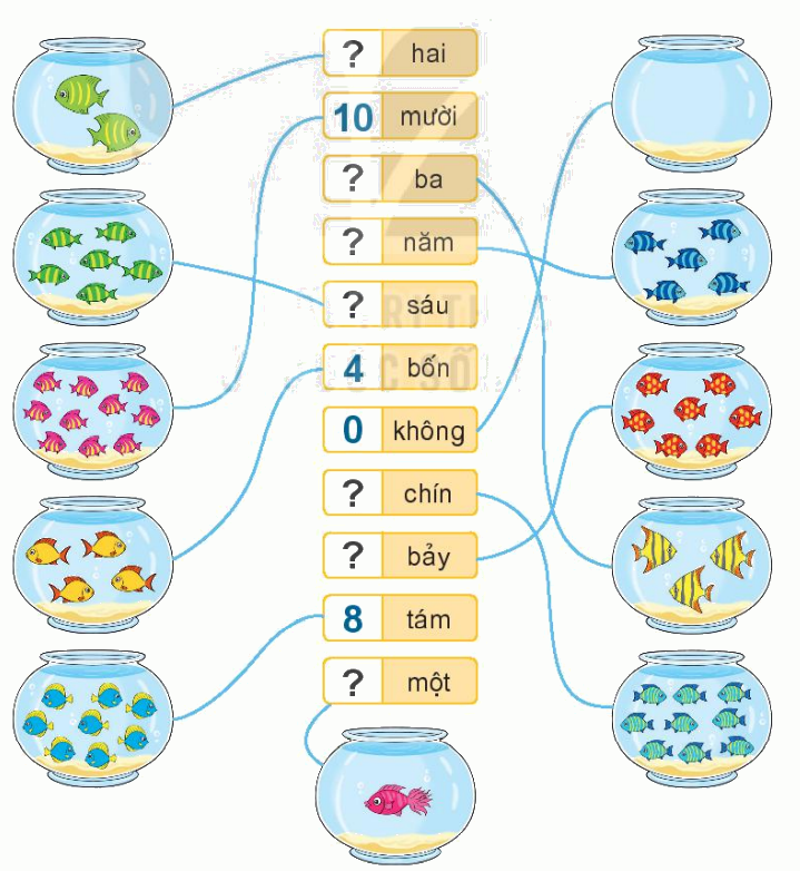 Toán lớp 1 trang 102 - Bài 17: Ôn tập các số trong phạm vi 10 - SGK Kết nối tri thức 0 1