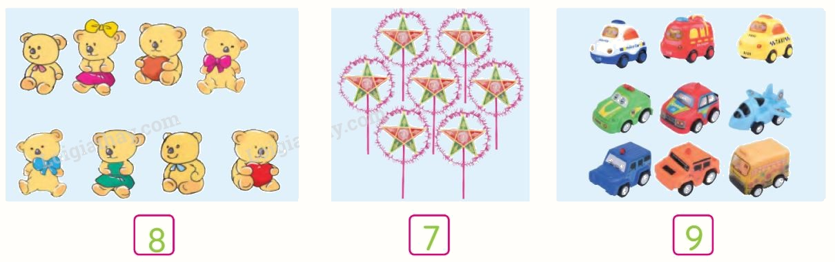 Toán lớp 1 trang 14 - Các số 7, 8, 9 - SGK Cánh diều 2