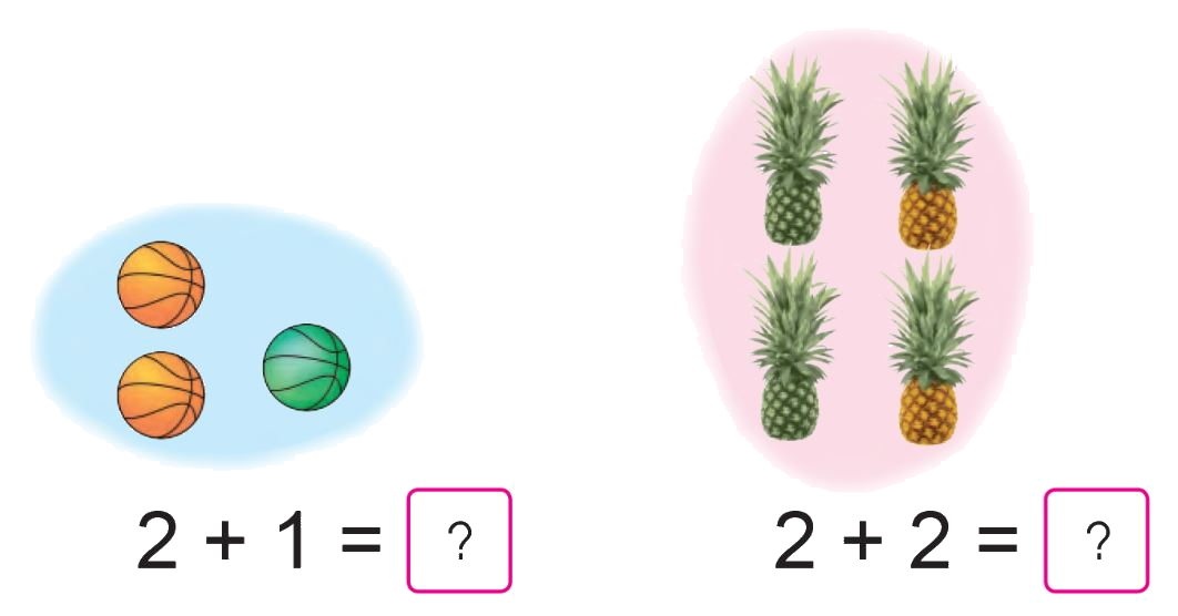 Toán lớp 1 trang 34 - Làm quen với phép cộng, dấu cộng - SGK Cánh diều 1