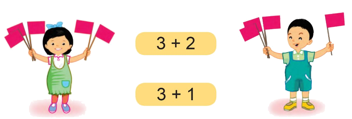 Toán lớp 1 trang 34 - Làm quen với phép cộng, dấu cộng - SGK Cánh diều 1 1