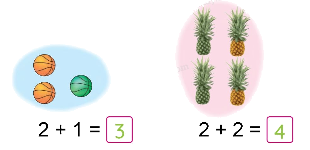 Toán lớp 1 trang 34 - Làm quen với phép cộng, dấu cộng - SGK Cánh diều 2