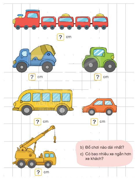 Toán lớp 1 trang 36 - Bài 27: Thực hành ước lượng và đo độ dài - SGK Kết nối tri thức 3